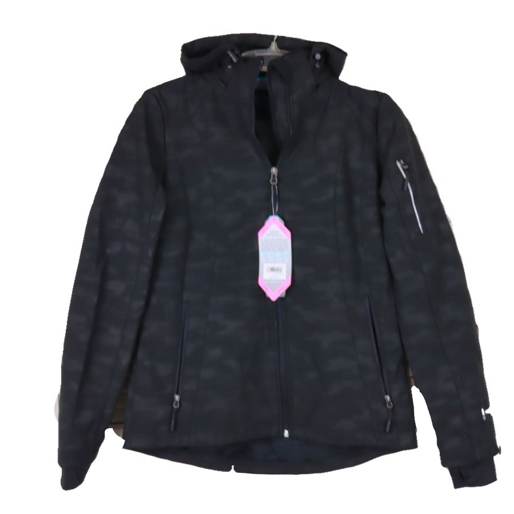 NWT Free Country Black Super Softshell Hood Jacket - Picture 3 of 7